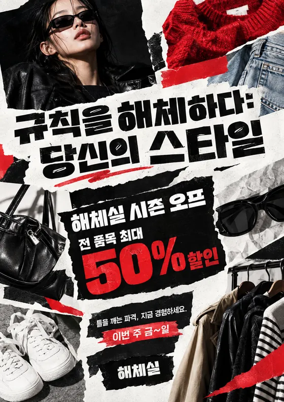 해체주의 스타일로 만든 예시