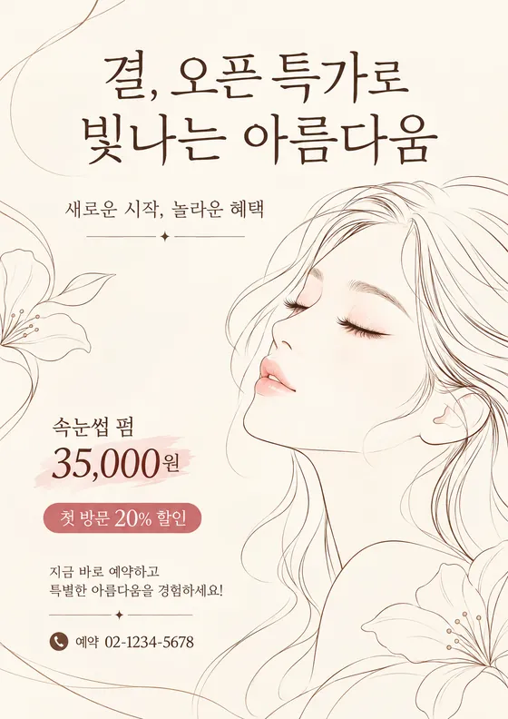 라인아트 스타일로 만든 예시
