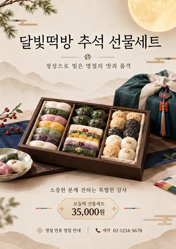 모던 한국풍 스타일로 만든 예시