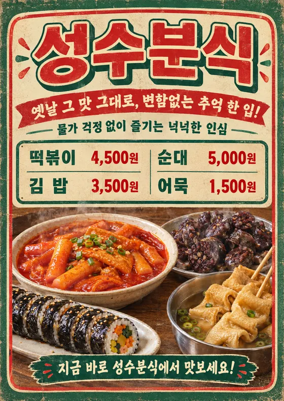 뉴트로 간판 스타일로 만든 예시