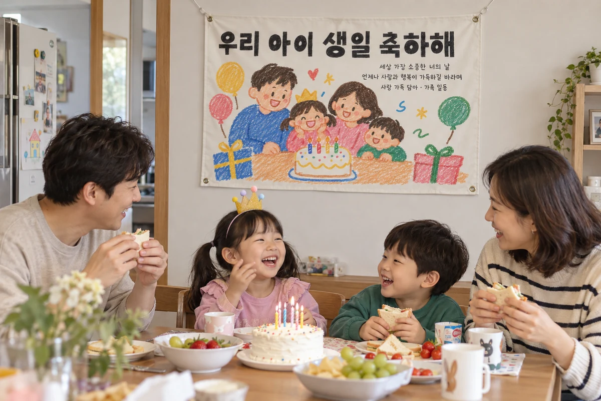 생일·파티 현수막 디자인 예시
