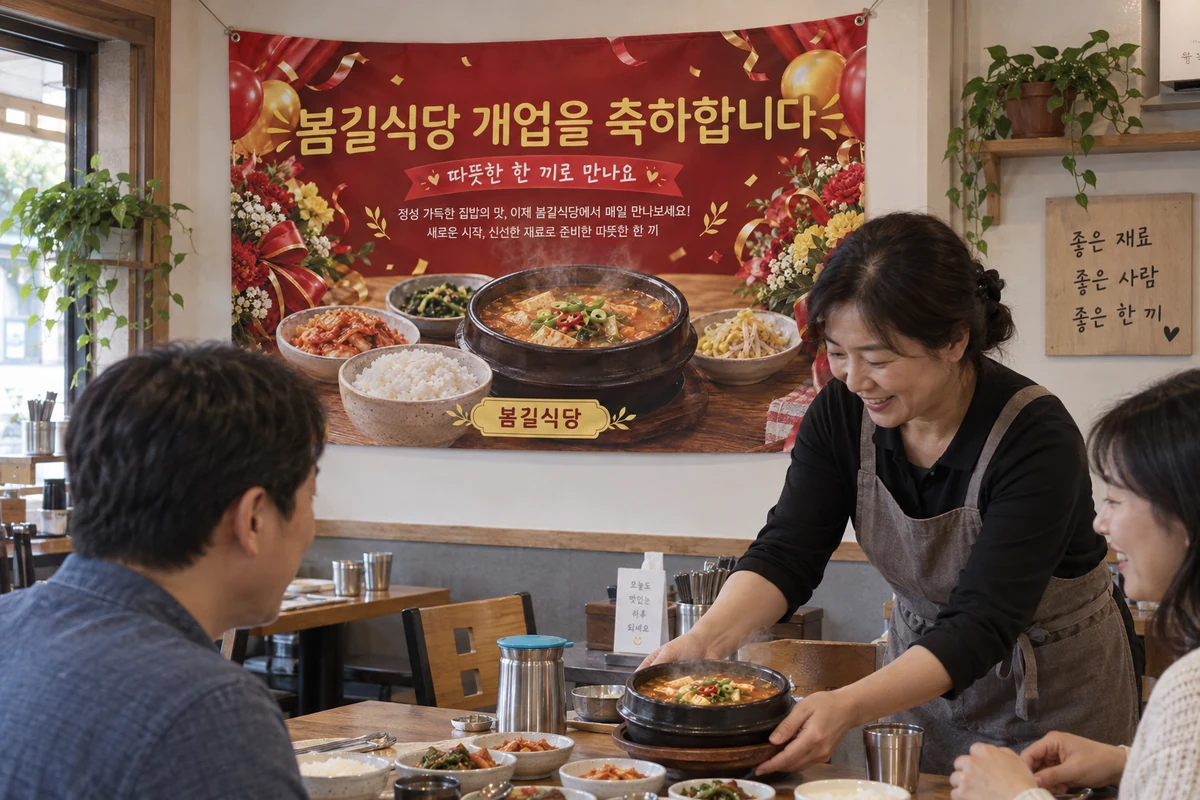 개업·오픈 현수막 디자인 예시